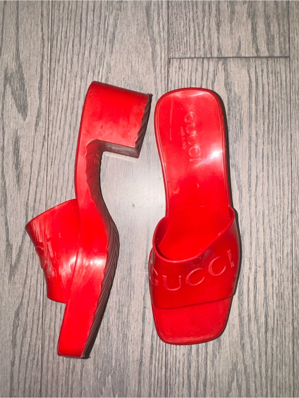 Gucci rubber Red Slide Mules for Women